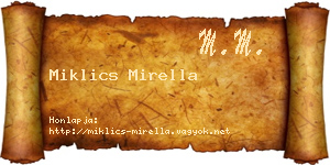 Miklics Mirella névjegykártya